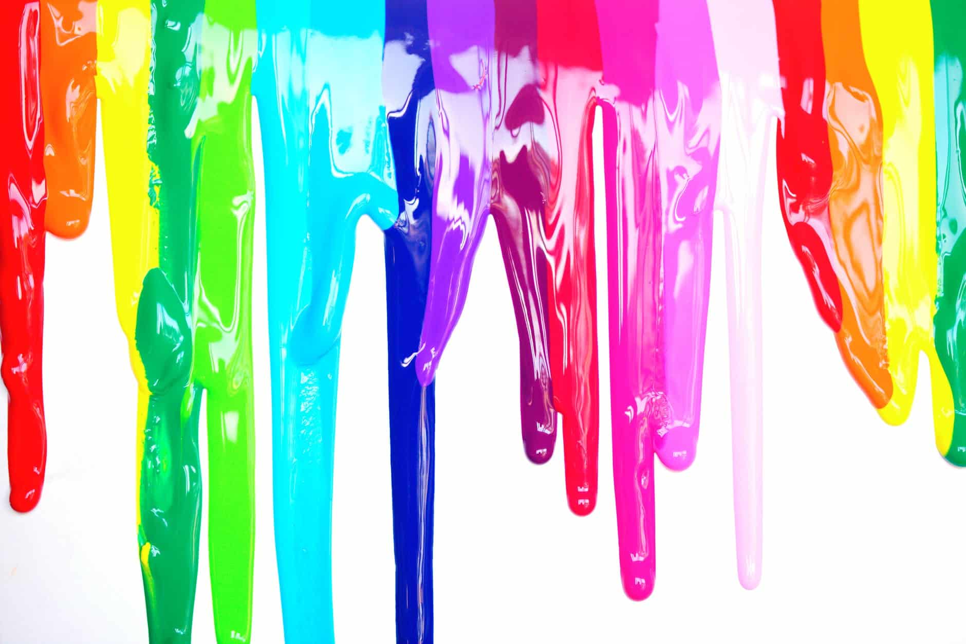 multicolored paint drippings