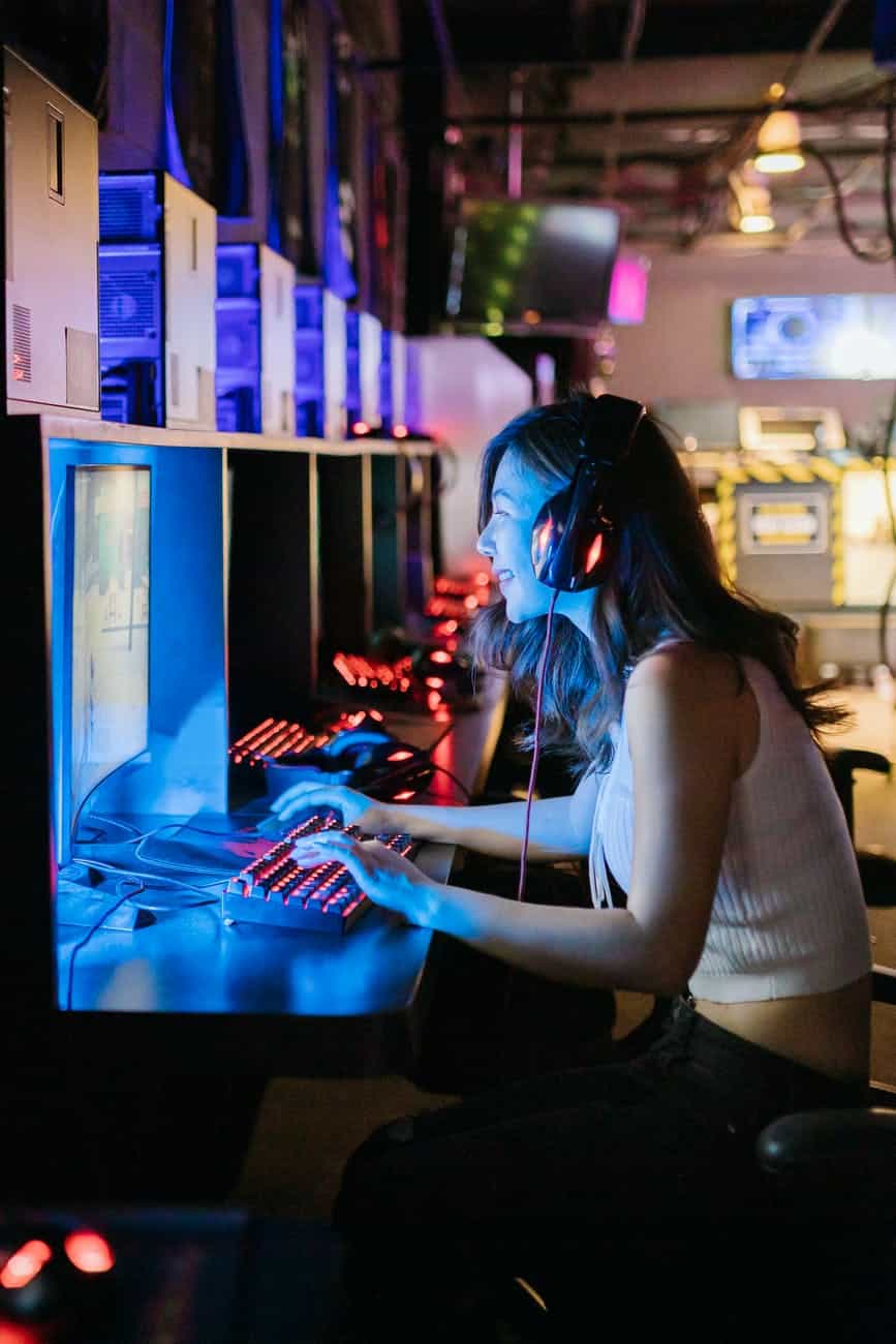 woman playing computer game