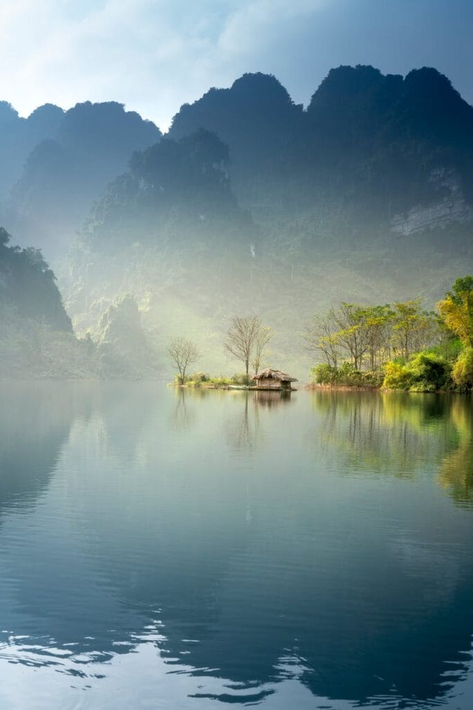foggy lake