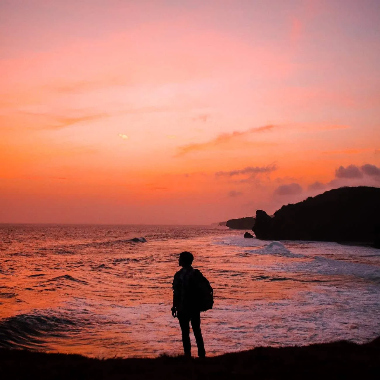 Blog 1 silhouette photo of man with backpack standing in seashore during golden hour