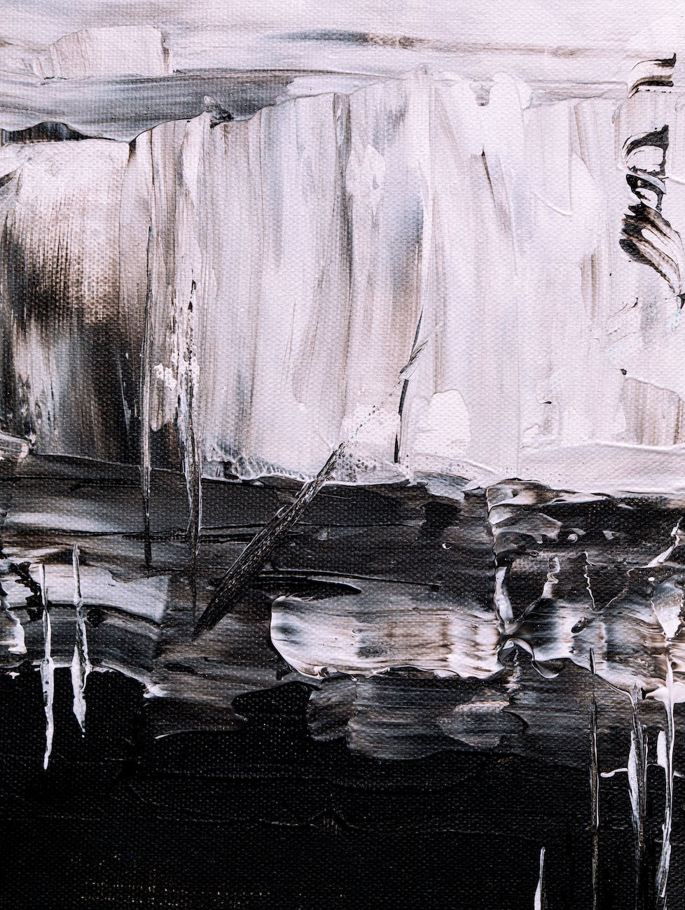 black and white abstract painting